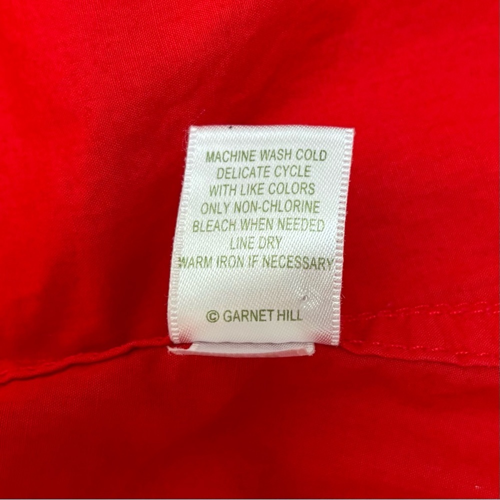 Garnet Hill Utility Jacket Hooded Long Anorak Lightweight Coat Cotton Red Size 6 - Picture 11 of 12